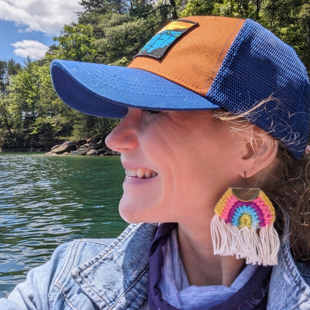 🌈 Rainbow Crocheted Earrings - Handmade